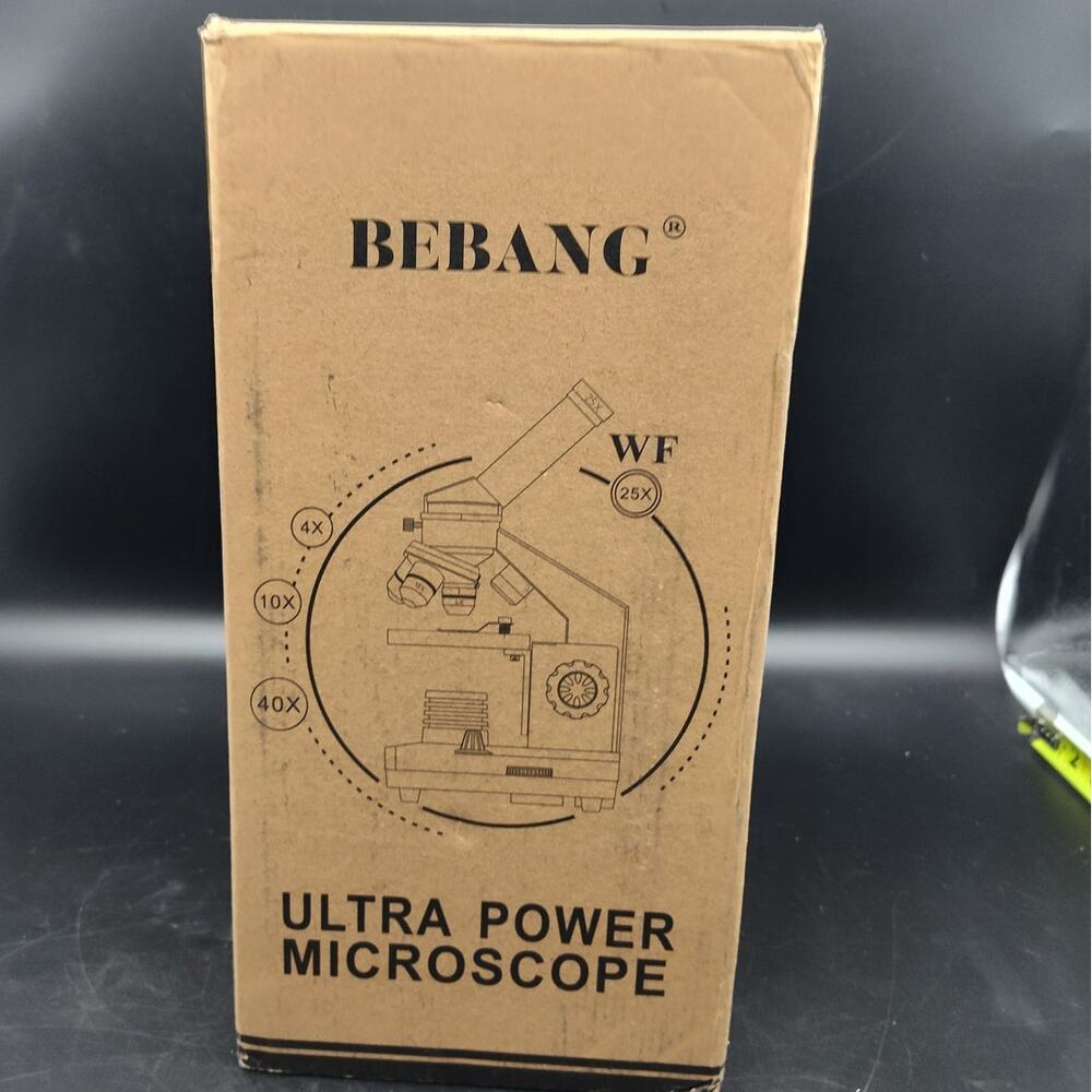BEBANG Ultra Power Microscope 100X-2000X WF25X LED Science Lab Set New